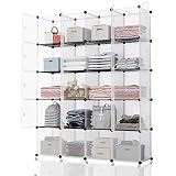 MAGINELS Portable Storage Cubes-14 x14 Cube (20 Cubes)-More Stable (add Metal Panel) Cube Shelves wi