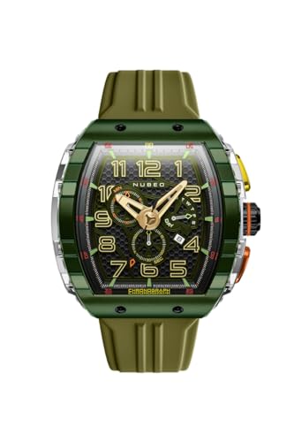 Image of Nubeo Men's 49mm Magellan Retrograde Chronograph Watch with Rubber Strap NB-6088