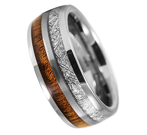 Urban Designer 8mm Deer Antler Inlay Wood Inlay Tungsten Carbine Wedding Bands, Mens Wood Wedding Band Tungsten, Mens Tungsten Wedding Band (11.5)