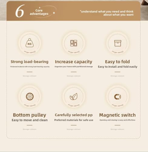 Image of Owme Modular Plastic Wardrobe for Bedroom | 1 Tier Foldable Cupboard with Hanging Rod | Stackable Storage Almirah for Clothes with Wheels | Multi-Layer Plastic Storage Cabinet - White