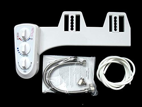 Bidet Einsatz für Toilette | BisBro Deluxe Comfort Bidet | Dusch-WC zur optimalen Intimpflege | Mit Warmwasser | Einfach unter dem Klodeckel installieren | funktioniert ohne Strom