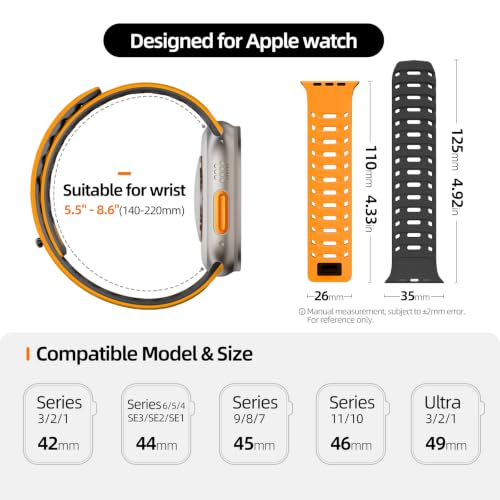 Image of X-it Magnetic Watch Band for Apple Watch Ultra 49mm, 46mm /45mm /44mm, Silicone Sport Strap with Strong Magnet for Men and Women, Compatible with Apple Watch Series 11 /10 /9 /8 /7 /6 /5 /4 /3 /2 /1 and SE