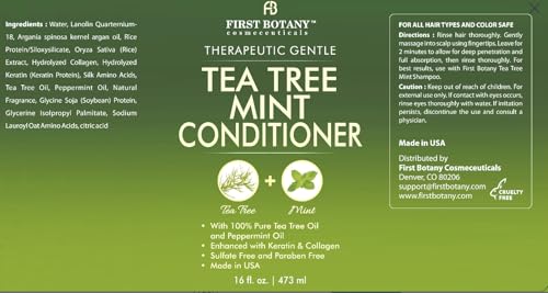 First Botany HFZH-1078 Tea Tree Mint Shampoo And Conditioner - Pure Tea Tree Oil & Peppermint Oil - Fights Hair Loss thumb #7