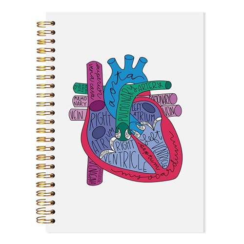 Carnet médical à spirale Heart Anatomy pour ne plus perdre vos notes de garde de 14x21cm