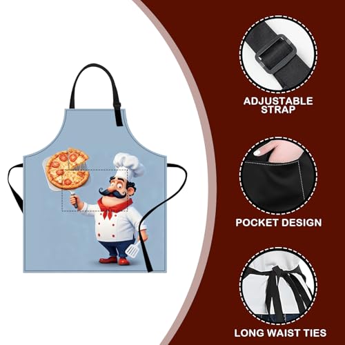 Image of Nuxovilar Cute Cooking Kitchen Apron, 26.77 * 30.7 Inches, Essential for Kitchen Cooking, Baking, Festive Gatherings