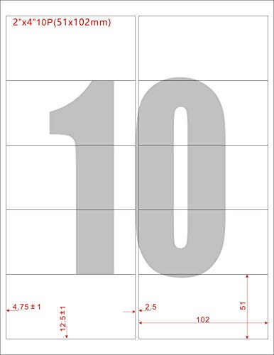 EJRange 10 Address Labels per Sheet, 2