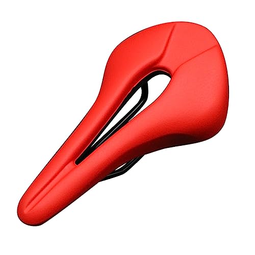 Cojín hueco para sillín de bicicleta Enjoy The Ride de piel sintética, color rojo, 26,5 x 15 cm