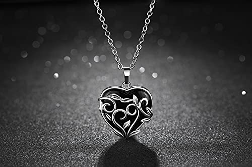 Xiannvxi Black Obsidian Healing Crystal Stone Necklaces Heart Gemstone Flower Leaf Wrapped Pendant Necklace Natural Spiritual Witchcraft Reiki Quartz Jewelry For Women Girls Girlfriend Wife #TOP1