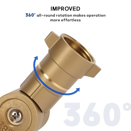 Image of MEASUREMAN 180 & 360 Brass Swivel Connector, Heavy-Duty Anti-Kink Hose Adapter for Faucets, Taps, Sinks, Washing Machines & RVs (Improved Design)