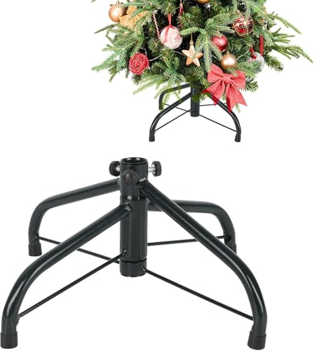 Yaqor Base metálica para árvore de Natal, suporte universal dobrável de ferro reforçado 30 cm, base estável para árvores artificiais, 60 a 180 cm, estrutura antiderrapante, uso interior e exterior