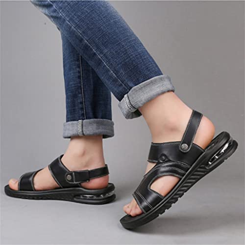 Men Sandals Split Leather Sandals Beach Shoes Outdoor Anti-Slip Casual Shoes Slippers Breathable Footwear(39)4