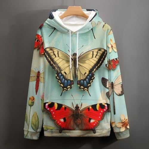 Sweat à capuche papillon contre le froid pull confortable S