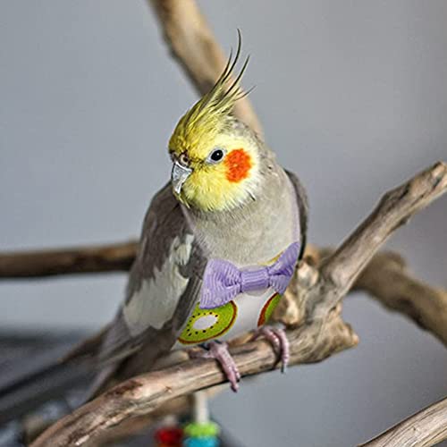 ULTECHNOVO Bird Diapers Breathable Parrot Nappy with Bowknot Design for Budgie Lovebird Cockatiel Flying Clothes Pet Accessories 4.33 X 2.95 Inch 2 Pack - Image 2