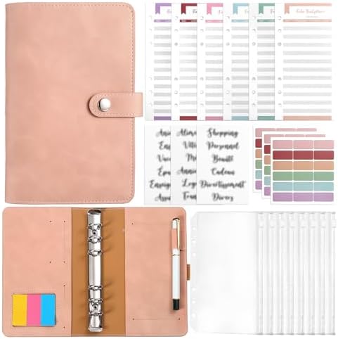 Classeur A6 En PU Cuir Budget Planner Couverture Avec 10 PVC