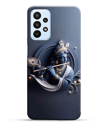 Image of Lord Krishna 3D Effect Printed Hard Back Case Cover Compatible for Samsung Galaxy A23 LTE | A23 5G | Samsung A23 5G (Multicolor) - D1661