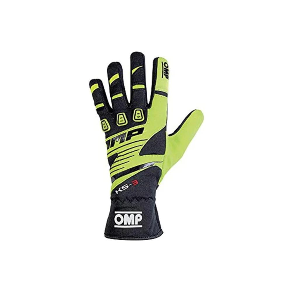 OMP KS-2R Handschuhe MY2022 – Schwarz/gelb, Größe L, Robust & Bequem Für Motorsport & Freizeit