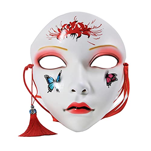 Amosfun Masque japonais Kabuki Kitsune pour cosplay, bal masqué, style chinois, 18,5 x 16,5 cm...