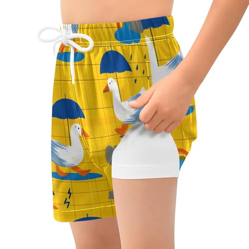 Bolaz Toddler Boys Swimwear Swim Trunks with Compression Liner 4T Duck Umbrella2