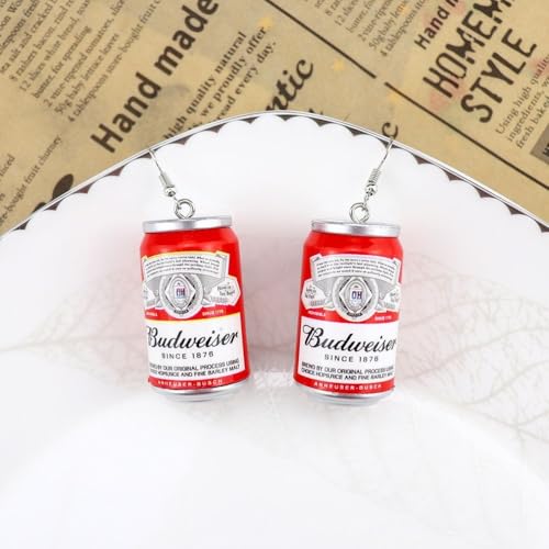 3D Simulation Beer Bottle Earrings Cute Sparkling Mark Can Earrings Creative Party Jewelry for Women3