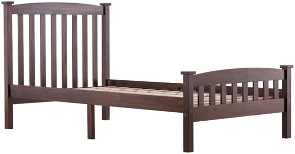Generic PWB-044 Cap Vertical Strip Bed Walnut Twin, Brown