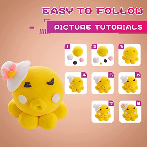 QMAY Air Dry Clay, 24 Colors Ultra Light Magic Clay, No-Toxic Dough, Modeling Clay for Kids with Tools, Gift for Kids