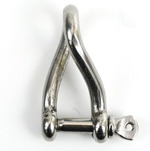 DAUMLINK® Manille ronde torsadée – Acier inoxydable A4 (AISI 316) | Manille tournée pour chaînes et cordages | Accastillage marin anticorrosion | Lot de 2 – différentes tailles (M4)