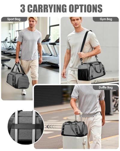 Image of Small Gym Bag for Men, Travel Duffle Bag with Shoe Compartment