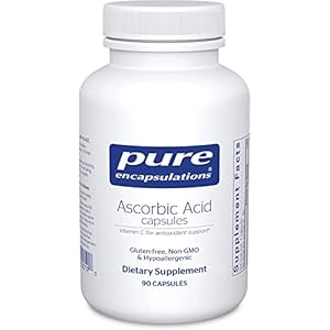 Pure Encapsulations Ascorbic Acid Capsules | Vitamin C Supplement for Antioxidant Defense, Immune Support, and Vascular Integrity* | 90 Capsules