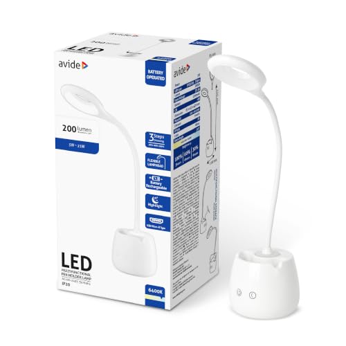 Avide Lampe de bureau LED avec trousse Ă crayons 5 W