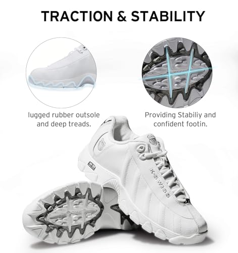 Image of K-Swiss Men's ST329 CMF Sneaker, Wide Tennis Walking Shoes Leather Upper
