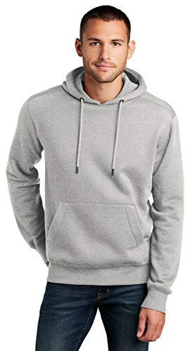 District Perfect Weight Fleece Hoodie DT1101 L Heathered Steel