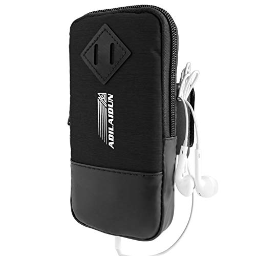 Htwon スポーツアームバンド ランニング ジョギング アームポーチ 防水防汗 ポケット2個 通気性 軽量 調節可能 イヤホン穴付きiPhone/Sony/Samsung S20 Note10などの6.5inchまでのスマホに対応可能 人気ギフト クリスマスプレゼント