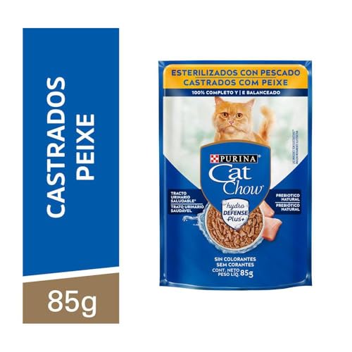 Purina Cat Chow Ração Úmida Nestlé Para Gatos Castrados Sabor Peixe - 85G Purina - Sabor Outro