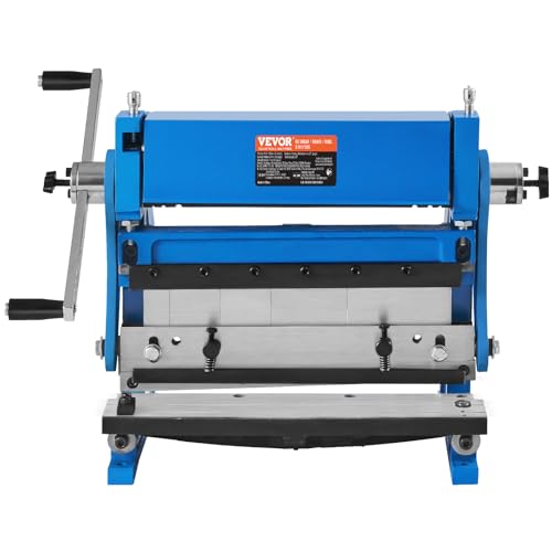 VEVOR Sheet Metal Brake, 12-inch, 3-In-1 Combination Shear Brake Roll Machine, 20-Gauge Capacity Shear Press Brake with 90° Max Bending Angle, Shears and Slip Roll Machine for Shear Bending Rolling - Image 9