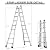 Aluminum Multi-Position Ladder with Wheels, 22 FT Multi Position Ladder with Non-Slip Mat, 300 lbs Safe Load Extendable Ladder for Home Indoor Outdoor Work (22 FT)