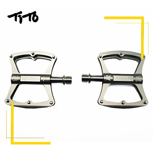 Tito Bicycle Pedal With Aluminium Alloy Bicycle Foot Pedals And Titanium Axles For Mtb And Road Bike (Black) #TOP4