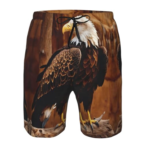 WURTON Flying Eagle Print Mens Swim Trunks Quick Dry Bathing Suits Summer Holiday Beach Board Shorts Pockets4
