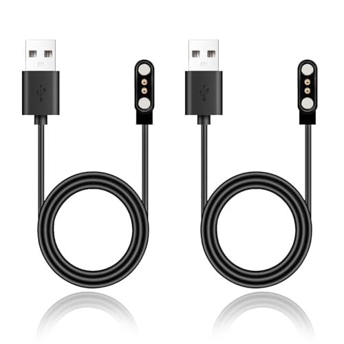 Anrbb 2 Pièces Câble de Charge Universel pour Montre Connectée, Chargeur Magnétique USB 2 Broches 60cm, Compatible avec Montres Intelligentes 2,84mm,...