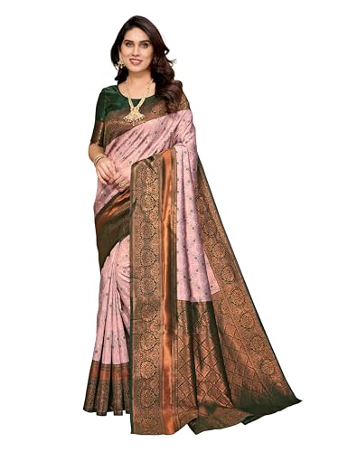 Image of Women's Kanjivaram Soft Silk Banarasi Saree With Blouse Piece | Banarasi Sari For Women | Saree with Blouse piece