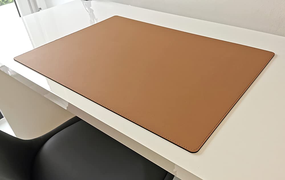 Schreibtischunterlage Echt Leder Rindsleder 90cm x 50cm Beige