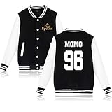  Twice Kpop Veste de Baseball à Manches Longues Boutons Avant Feel Special Impression Sweat-Shirts Loisir Pull Tops NA YEON Jung YEON Momo Sana JI Hyo Mina DAHYUN CHAE Young TZUYU