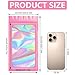 100 pcs Pink Smell Proof Mylar Holographic Bags Packaging Bags,Clear Resealable Odor Proof Bag Foil Pouch Bag for Food Storage and Lipgloss,Jewelry,Eyelash Packaging for Small Business(5.5x7.9Inch)