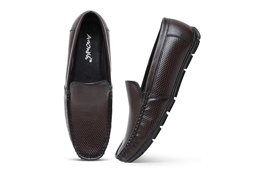 Image of ARAMISH Men's Leather Slip on Formal Shoes Moccasin Loafers for Men