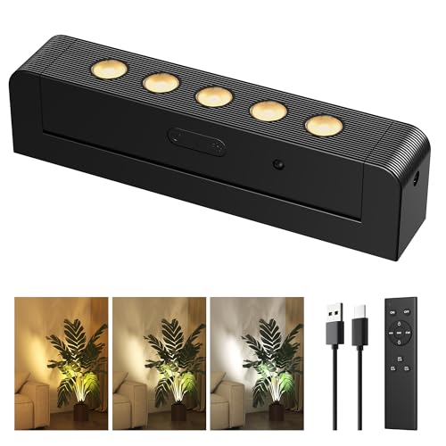 Spotlights Indoor with Daily Auto Timer, 5500mAh Rechargeable Plant Lights,