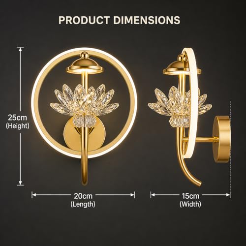 Image of blissbells Crystal Wall Light, LED Decorative Sconce (Lotus wall Sconce)