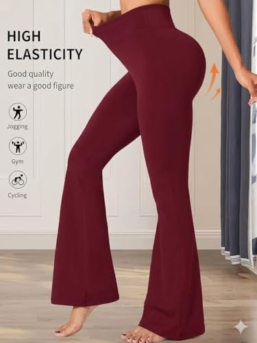 Image of DIAZ Womens Flare Pant High Waist Stretchable Trousers for Women | Bell Bottom Pants for Women | Wide Leg Palazzo Pants | Flared Yoga Pants |Casual Wear Office /Gym Wear Pants-Pack of 1