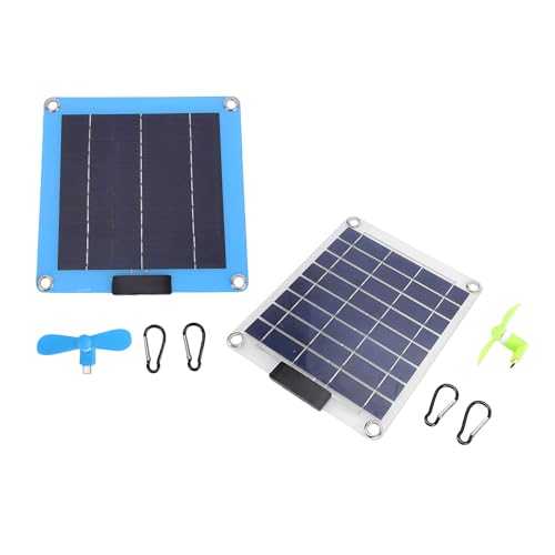 Panel solar para equipo de viaje con pequeño ventilador USB 5