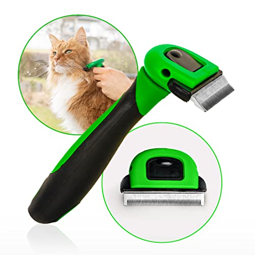 FinoPet Katzenbürste Langhaar - Unterfellbürste Katze für Lang- und Kurzhaar - Effektive Unterwolle Bürste für Katzenpflege - Ergonomischer Griff - Ideal für Unterfellpflege - Katzen Bürste (Größe M)