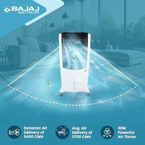 Bajaj DMH 115 Litre Desert Air Cooler for home with Dura Marine Pump| 3-Yr Warranty | Hexacool & TurboFan Technology | Inverter Compatibility | Ice Chamber | 3-Speed Control | White Cooler for room - Image 4