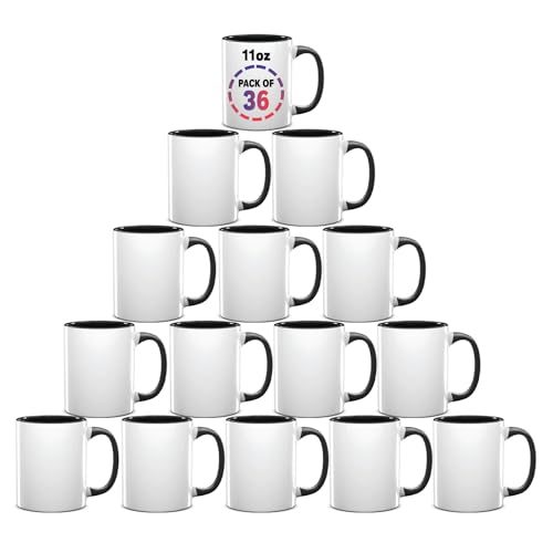Mugs de cerámica para sublimación 11oz pack 36 negro miniatura 1